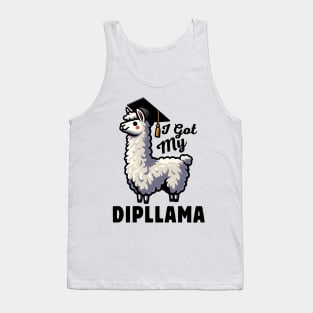 I Got My Dipllama Funny Graduated Llama Graduation Class Of 2024 Senior Gift Idea Tank Top